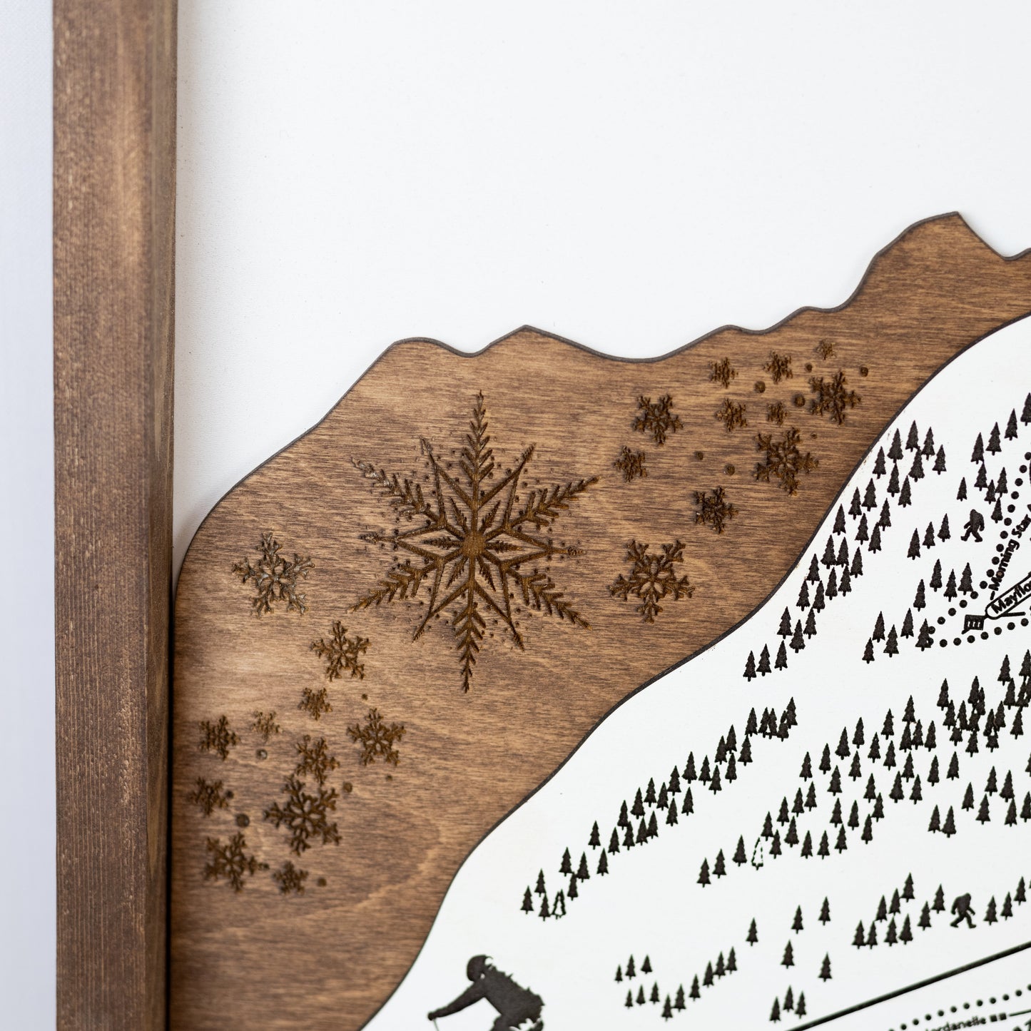 Deer Valley Ski Resort Map Sign | Laser Engraved & Framed Wall Art