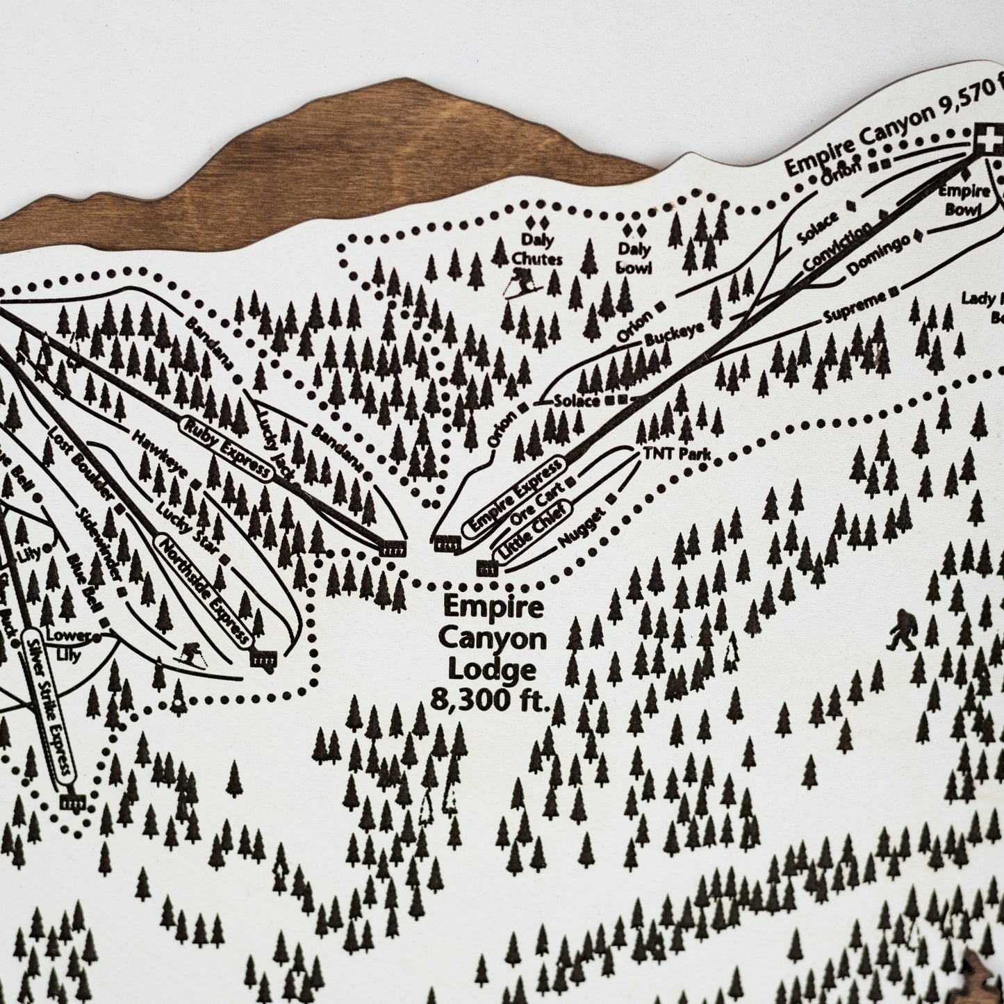Deer Valley Ski Resort Map Sign | Laser Engraved & Framed Wall Art