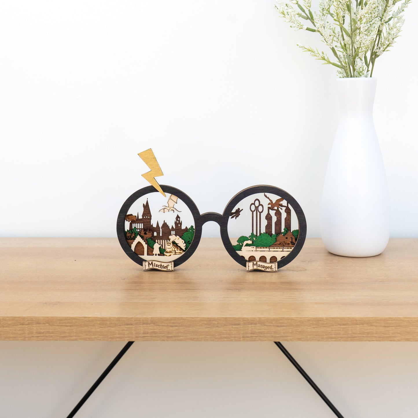Wizard Glasses Display | Multi-layered Laser-cut Decor Inspired by Harry Potter