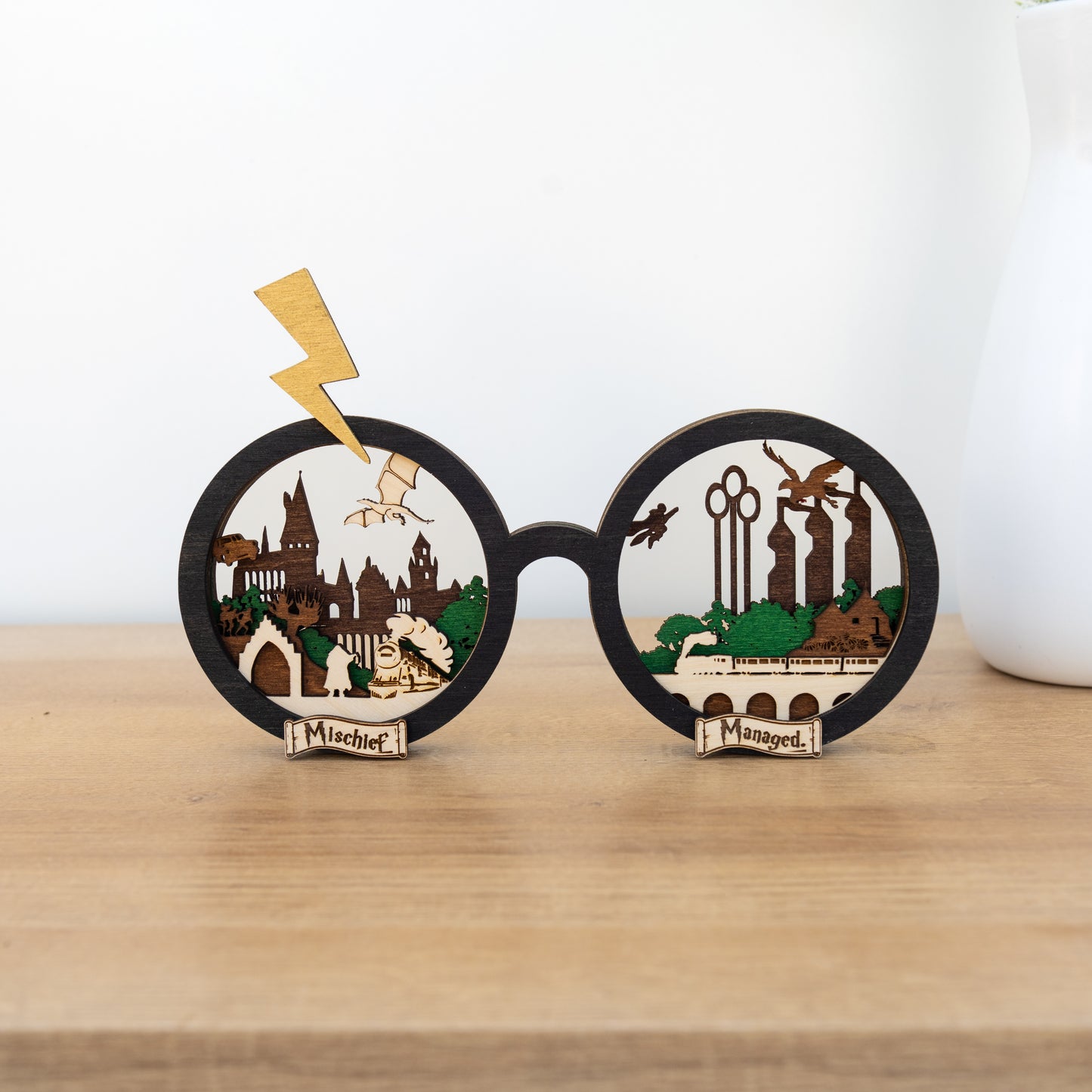 Wizard Glasses Display | Multi-layered Laser-cut Decor Inspired by Harry Potter