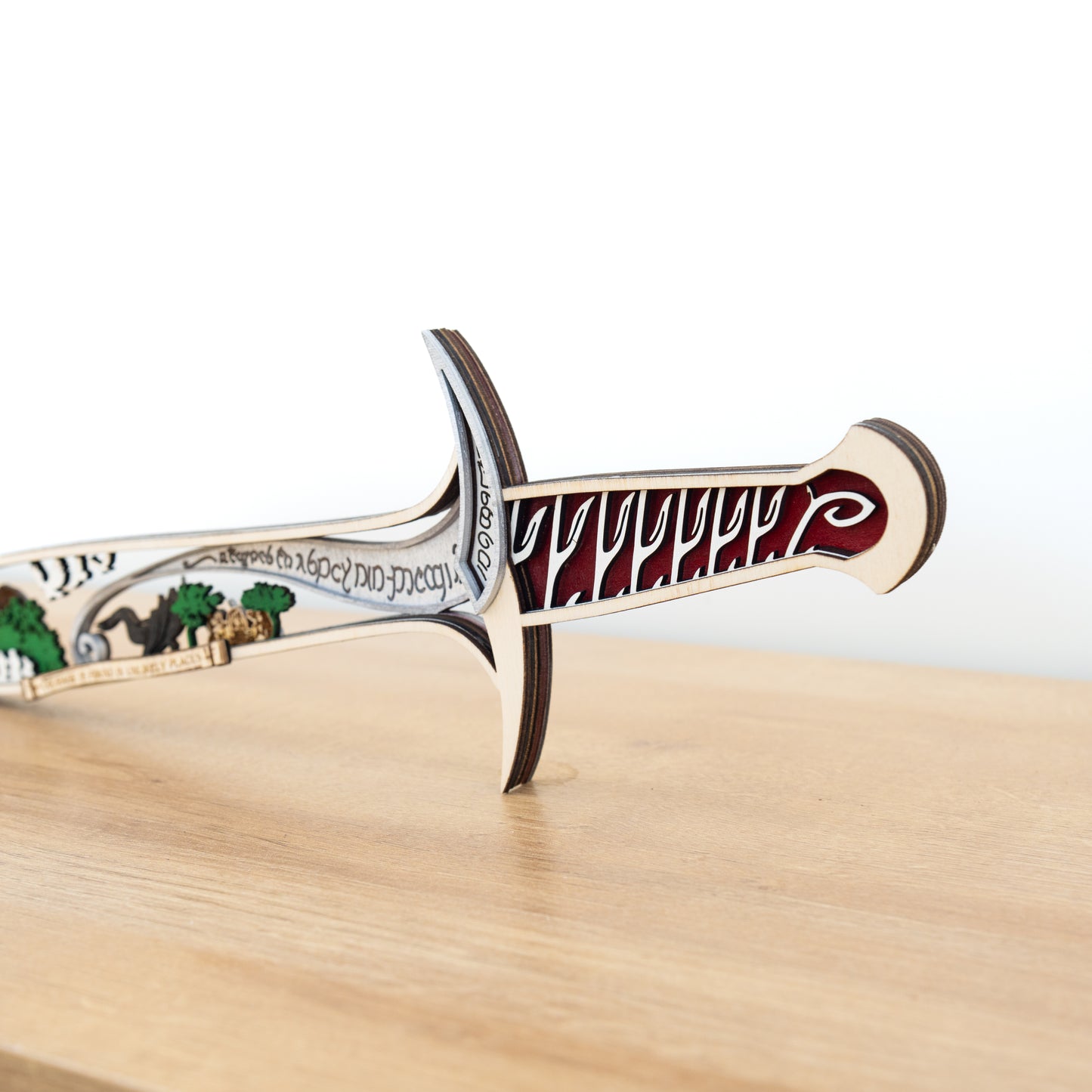 Elven Dagger Display | Multi-layered Laser-cut Wood Decor Inspired by LOTR