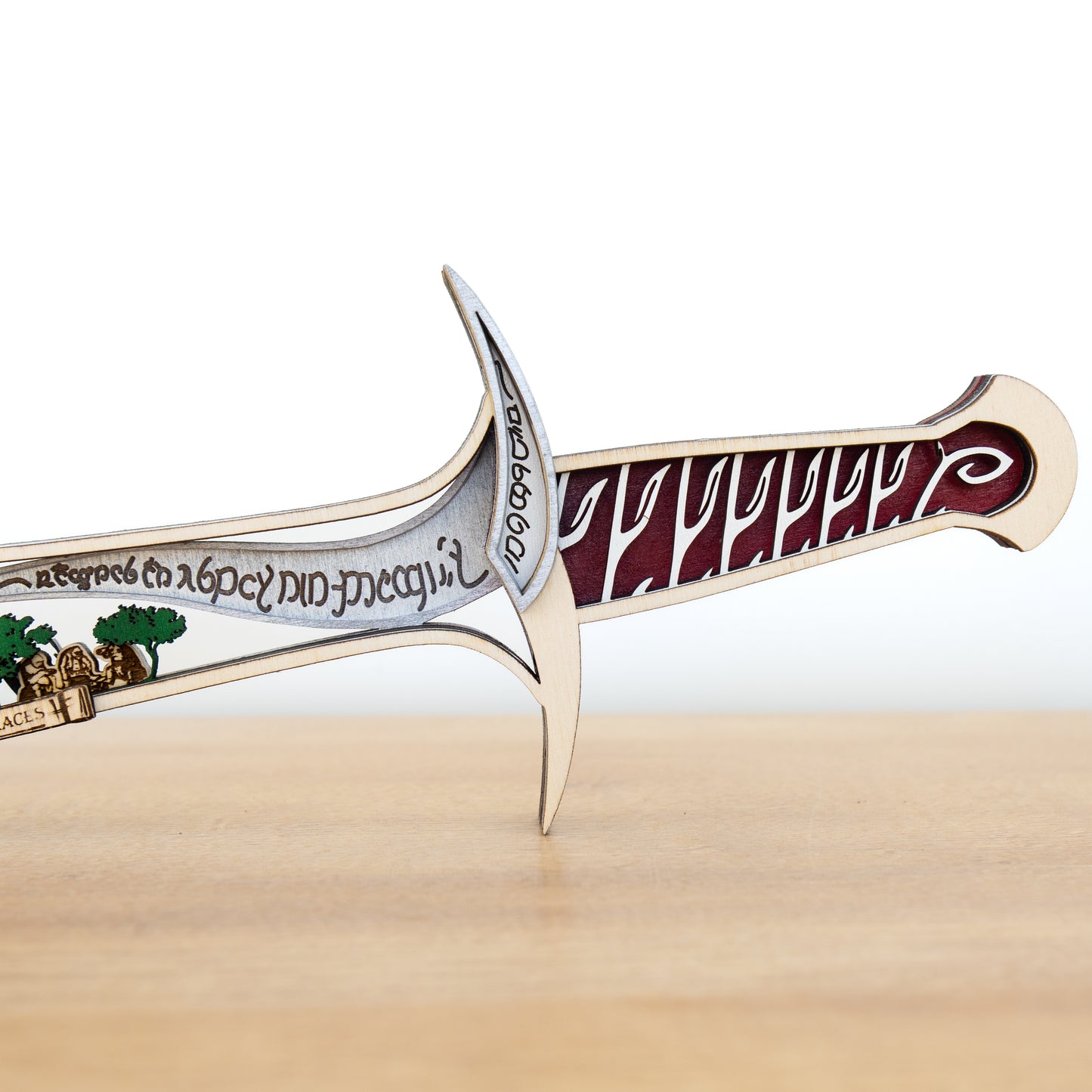 Elven Dagger Display | Multi-layered Laser-cut Wood Decor Inspired by LOTR