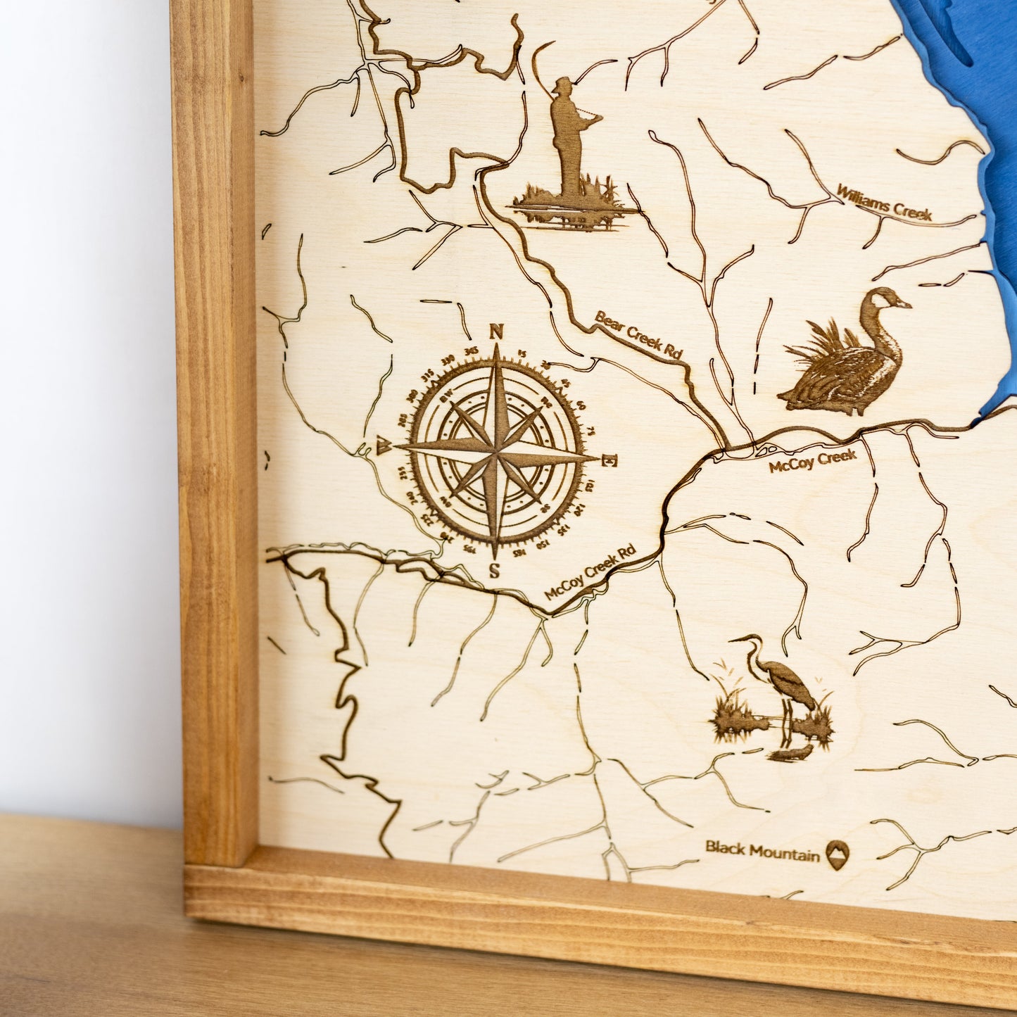 Palisades Reservoir Idaho Topo Map Sign | Laser Engraved & Framed Wall Art