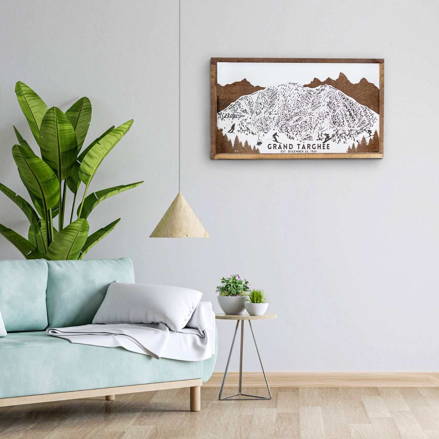 Grand Targhee Ski Resort Map Sign | Laser Engraved & Framed Wall Art