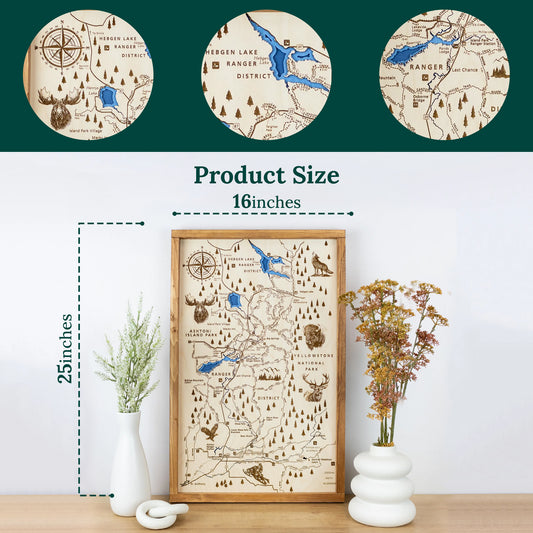 Ashton to Island Park Topo Map Sign | Laser Engraved & Framed Wall Art