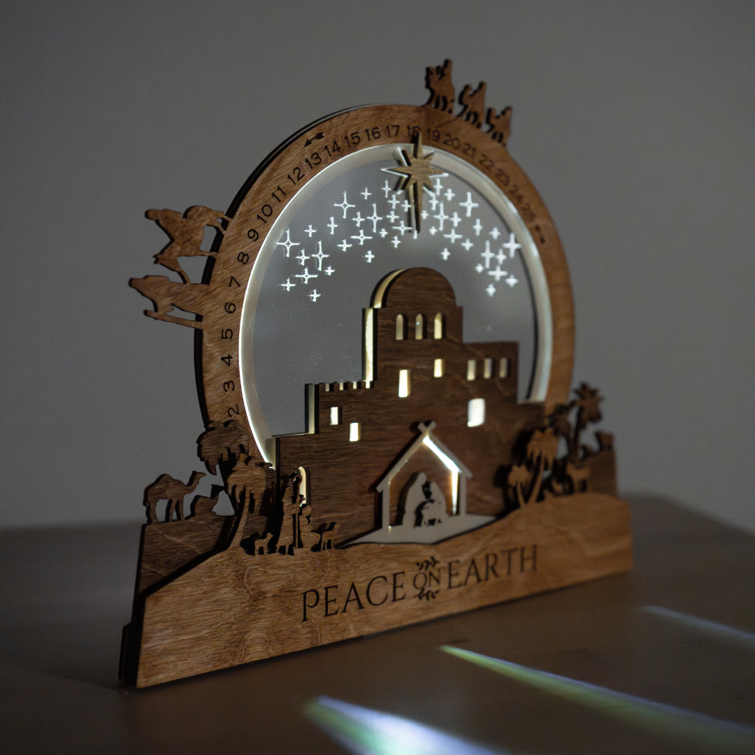 Christmas Countdown - Nativity Light-Up + Music Display