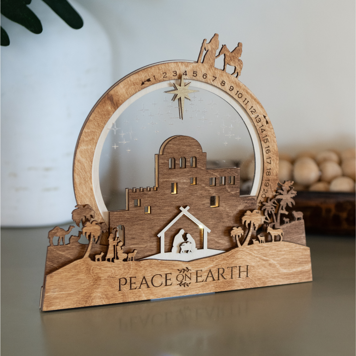 Christmas Countdown - Nativity Light-Up + Music Display