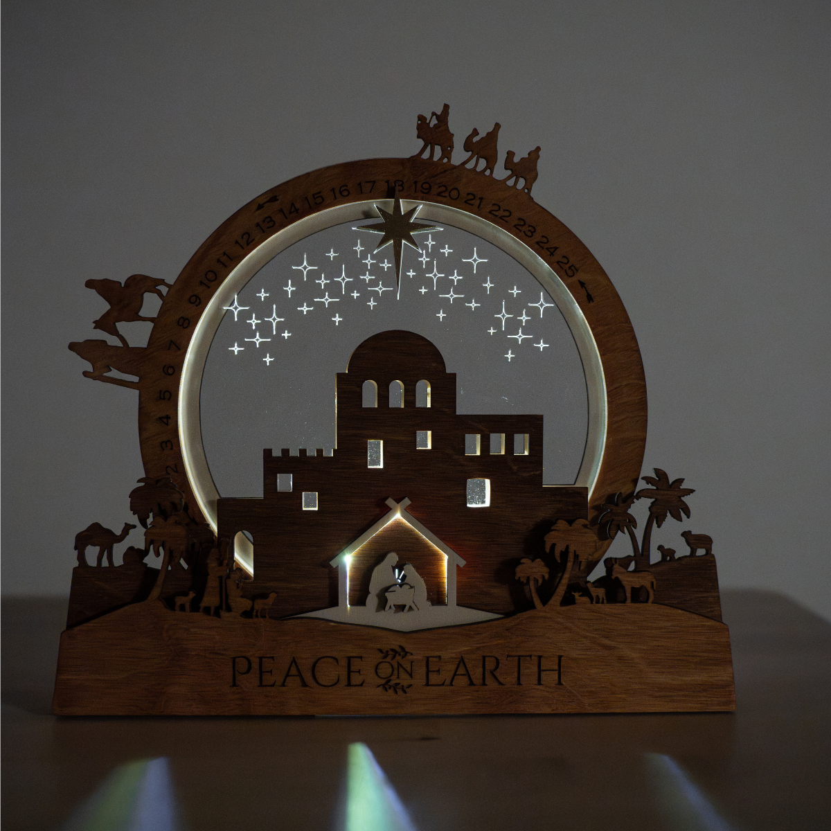 Christmas Countdown - Nativity Light-Up + Music Display