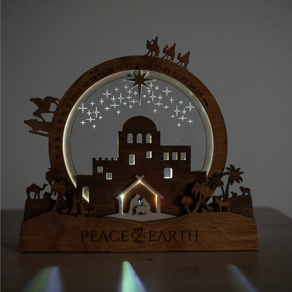 Christmas Countdown - Nativity Light-Up + Music Display