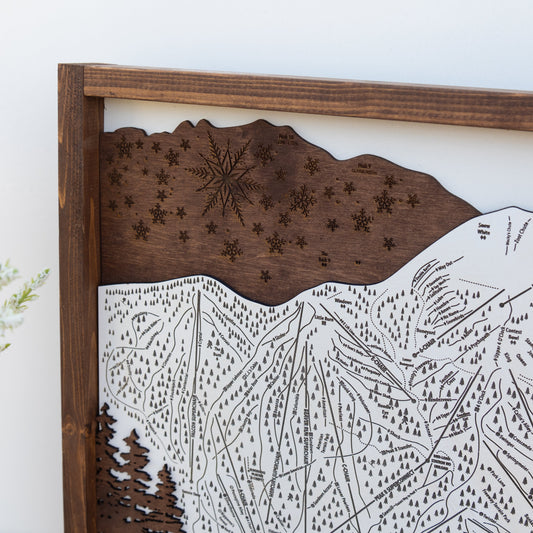 Breckenridge Ski Resort Map Sign | Laser Engraved & Framed Wall Art