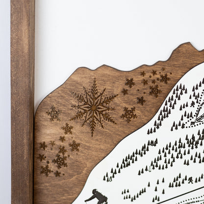 Deer Valley Ski Resort Map Sign | Laser Engraved & Framed Wall Art