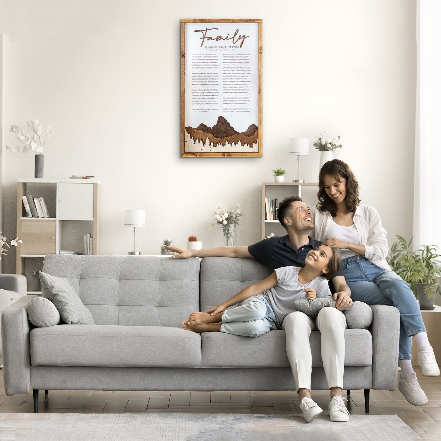 The Family: A Proclamation to the World | Framed Proclamation Sign with Multi-layered Scenes