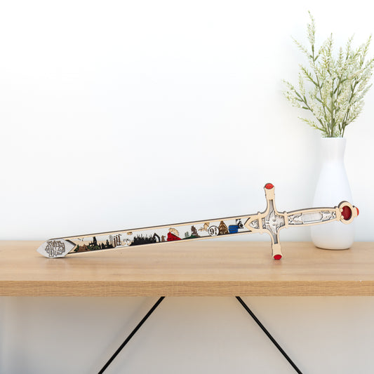 Wizard Sword Display | Handcrafted Laser-cut Decor Inspired by Gryffindor