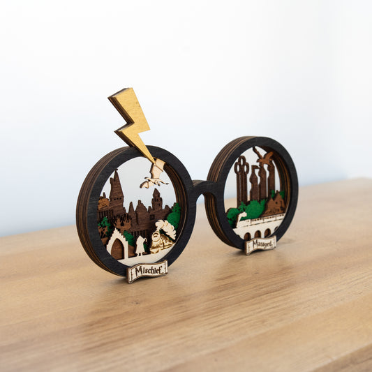 Wizard Glasses Display | Multi-layered Laser-cut Decor Inspired by Harry Potter