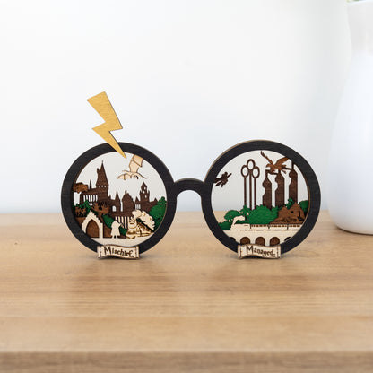 Wizard Glasses Display | Multi-layered Laser-cut Decor Inspired by Harry Potter