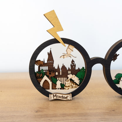 Wizard Glasses Display | Multi-layered Laser-cut Decor Inspired by Harry Potter
