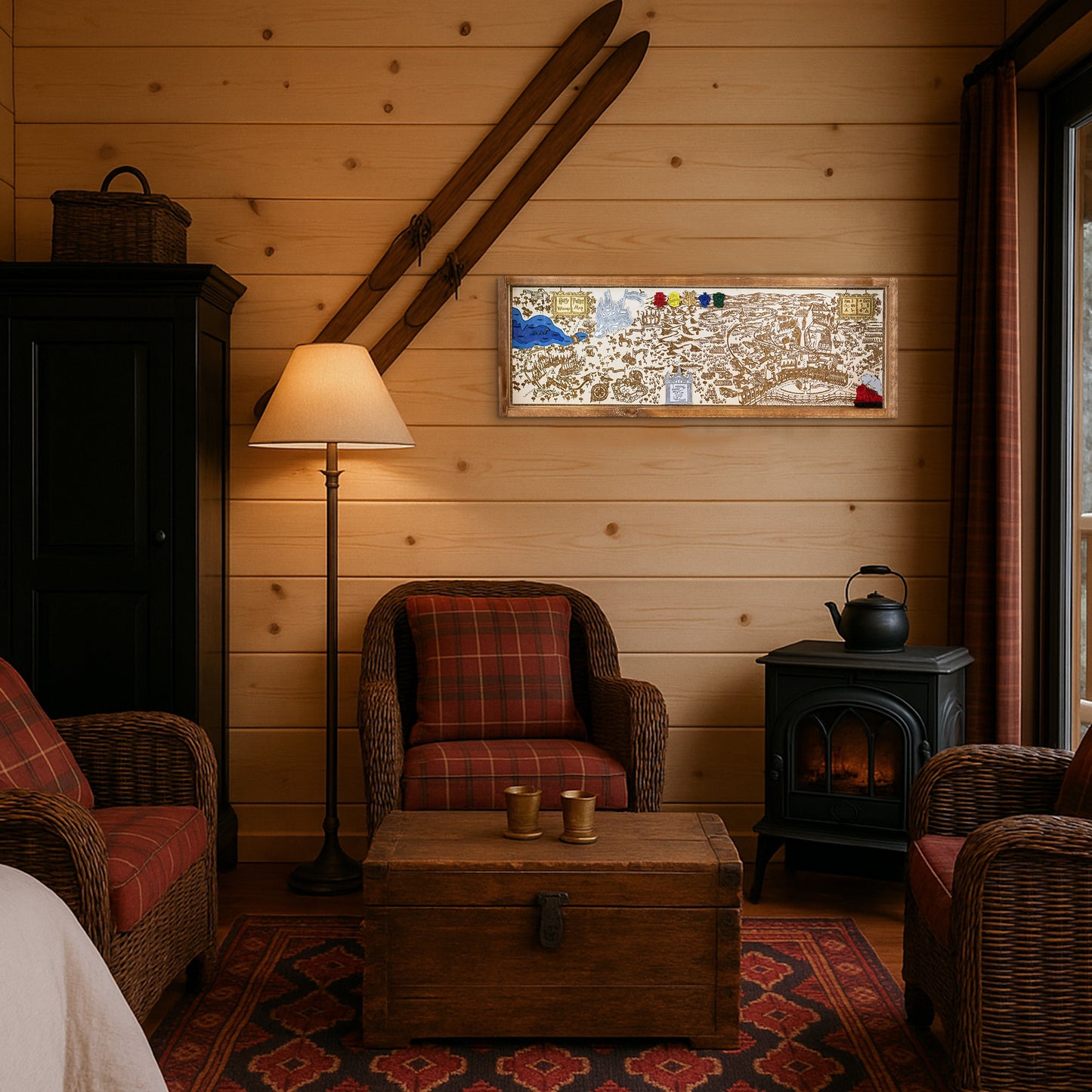 Harry Potter Wizard Map Sign | Laser Engraved & Framed Wall Art