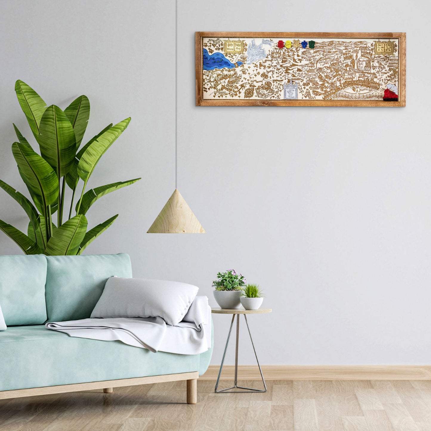 Harry Potter Wizard Map Sign | Laser Engraved & Framed Wall Art