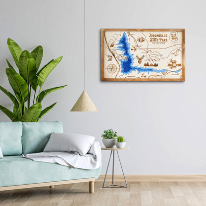 Jordanelle State Park Topo Map Sign | Laser Engraved & Framed Wall Art