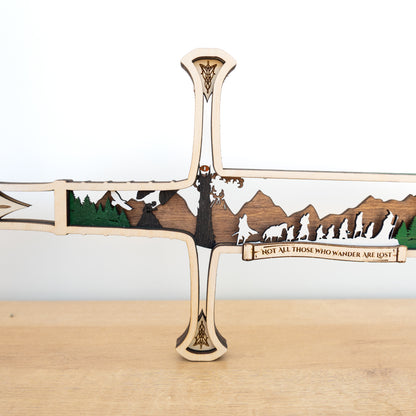 Ranger Sword Display | Multi-layered Laser-cut Decor Inspired by Middle-earth