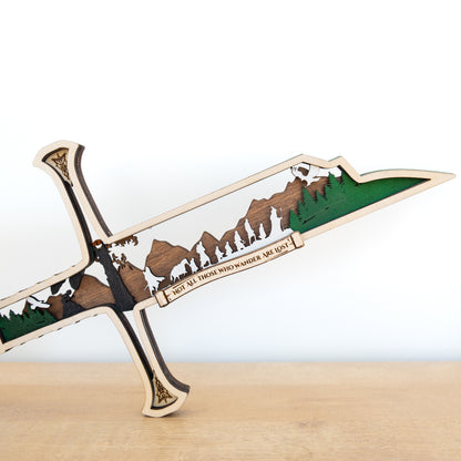 Ranger Sword Display | Multi-layered Laser-cut Decor Inspired by Middle-earth
