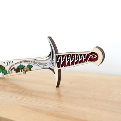 Elven Dagger Display | Multi-layered Laser-cut Wood Decor Inspired by LOTR