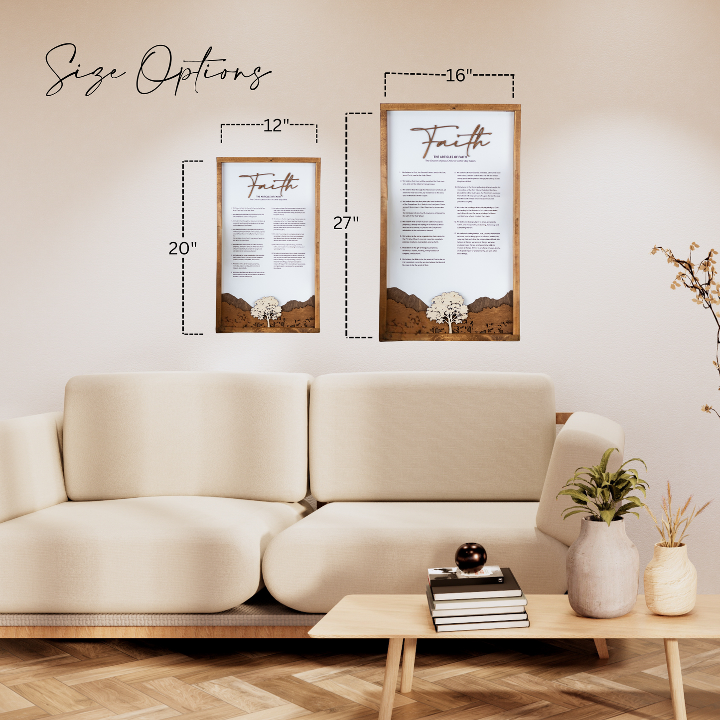 The Living Christ: A Testimony of the Apostles | Framed Proclamation Sign with Multi-layered Scenes