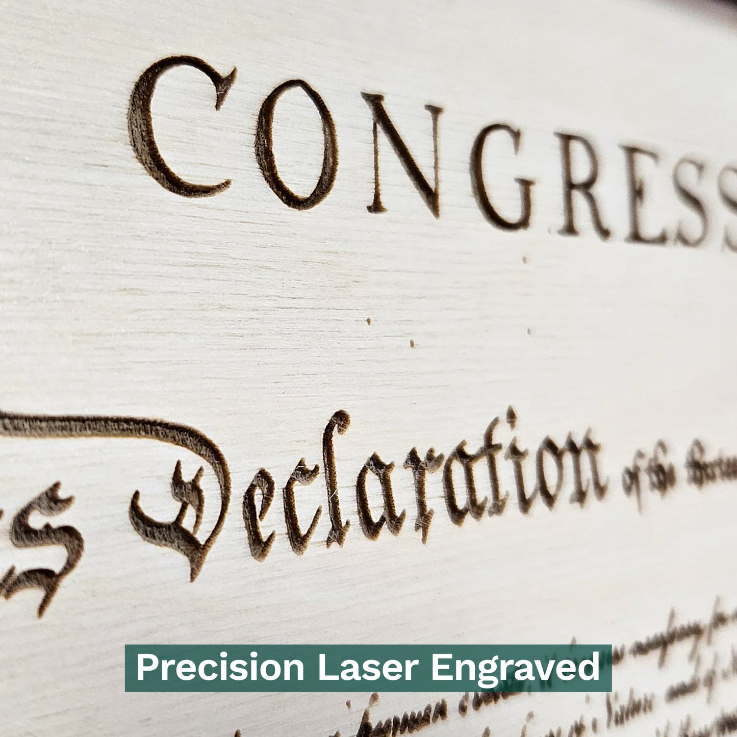 Declaration of Independence & Flag Design | Patriotic Laser Engraved & Framed Wall Art