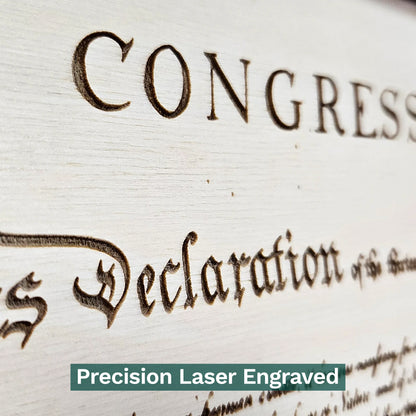 Declaration of Independence & Flag Design | Patriotic Laser Engraved & Framed Wall Art