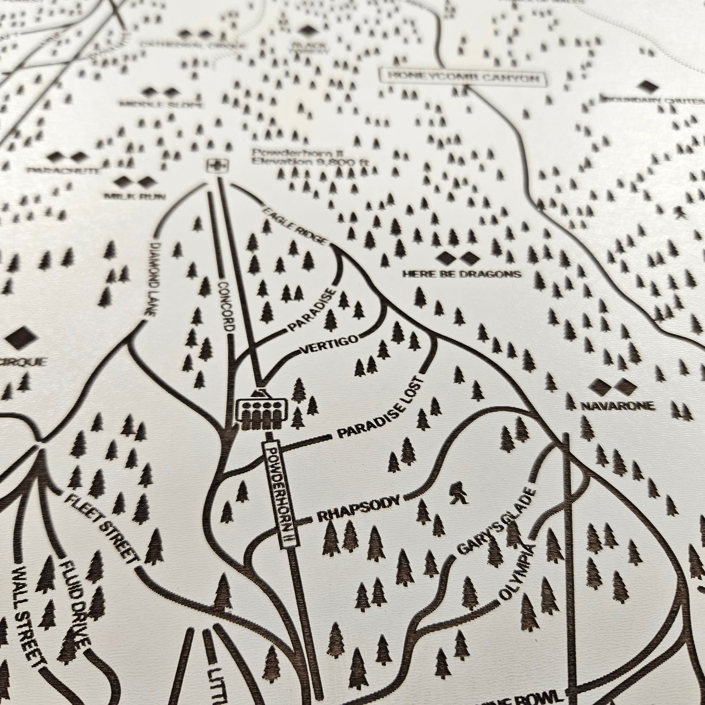 Solitude Ski Resort Map Sign | Laser Engraved & Framed Wall Art