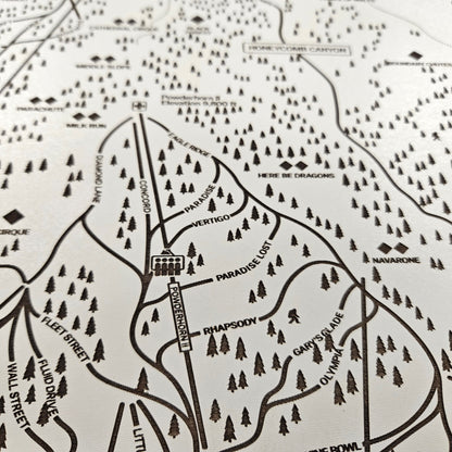 Solitude Ski Resort Map Sign | Laser Engraved & Framed Wall Art