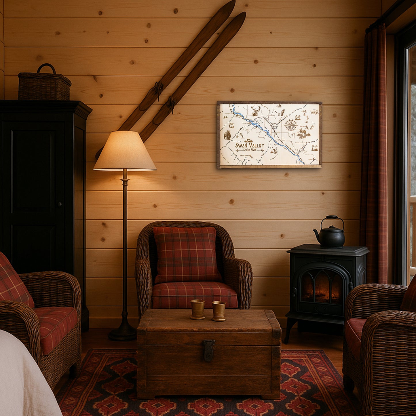 Swan Valley Topo Map Sign | Laser Engraved & Framed Wall Art