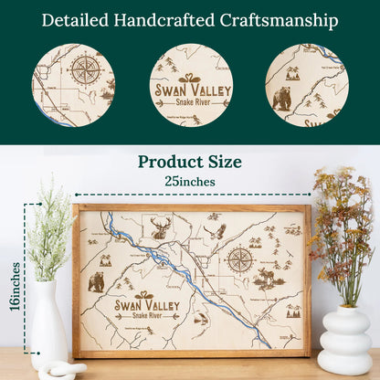 Swan Valley Topo Map Sign | Laser Engraved & Framed Wall Art