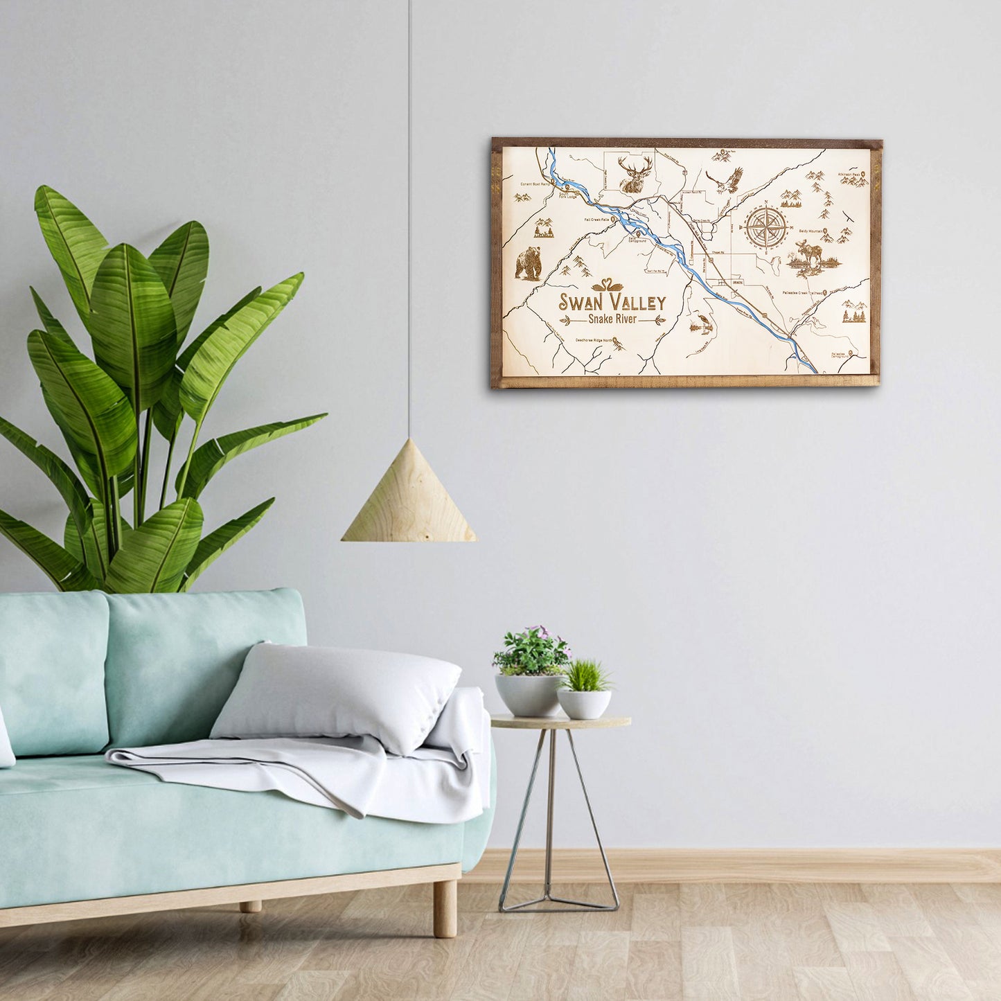 Swan Valley Topo Map Sign | Laser Engraved & Framed Wall Art