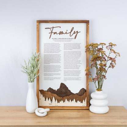 4-Piece Framed LDS Proclamation Signs With Beautiful Multi-layered Scenes