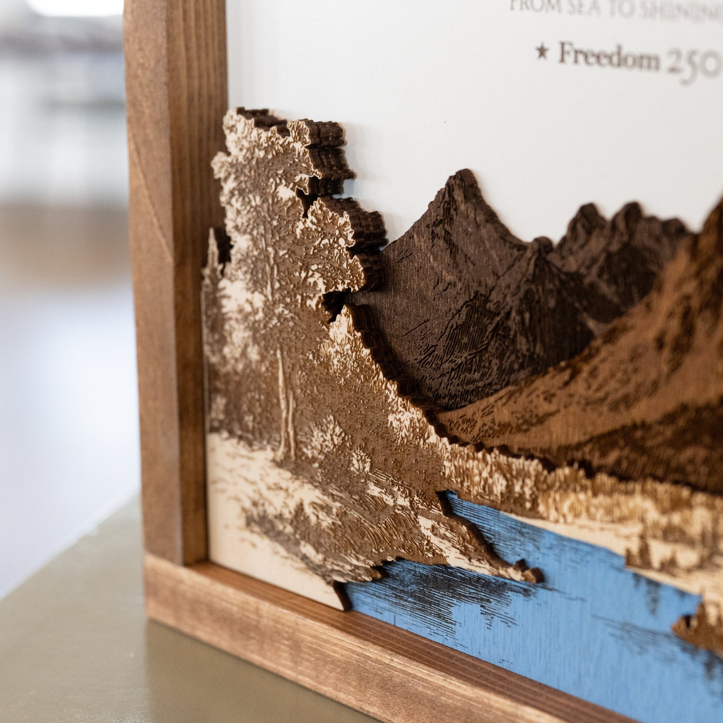 America The Beautiful Sign | Patriotic Laser Engraved & Framed Wall Art