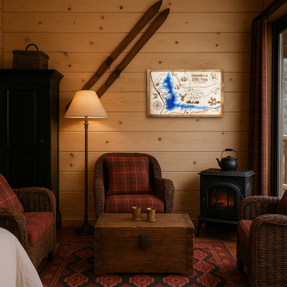 Jordanelle State Park Topo Map Sign | Laser Engraved & Framed Wall Art