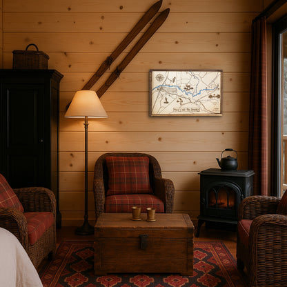 Mack's Inn - Big Springs Topo Map Sign | Laser Engraved & Framed Wall Art