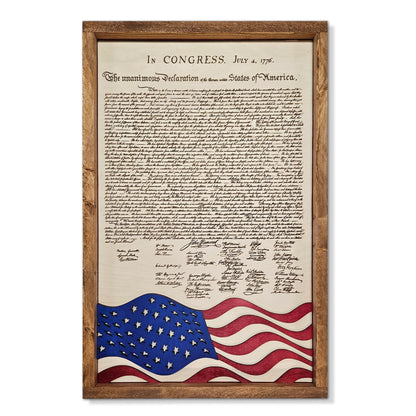 Declaration of Independence Bundle | Patriotic Laser Engraved & Framed Wall Art
