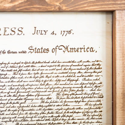 Declaration of Independence & United States Constitution | Patriotic Laser Engraved & Framed Wall Art