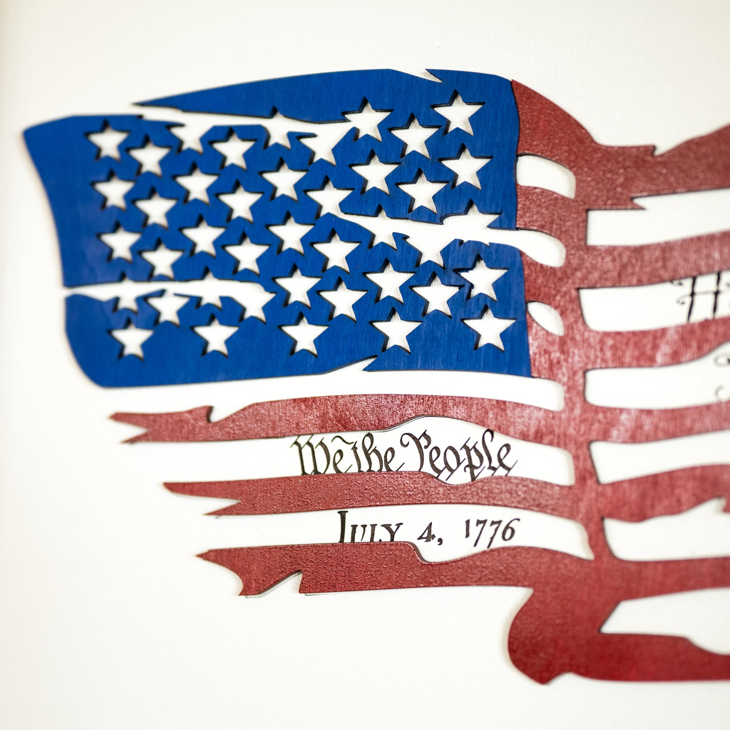 Declaration of Independence & Framed Distressed American Flag | Patriotic Laser Engraved & Framed Wall Art