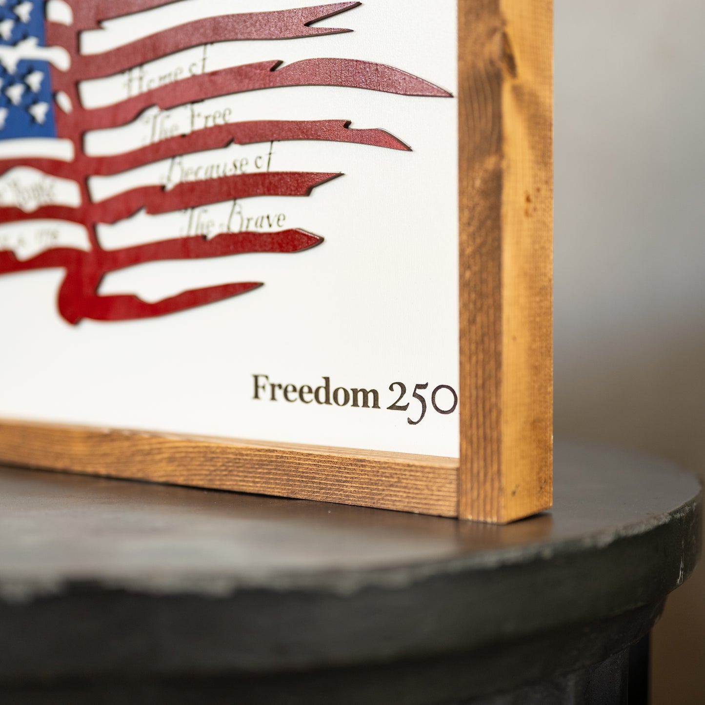 Declaration of Independence & Framed Distressed American Flag | Patriotic Laser Engraved & Framed Wall Art