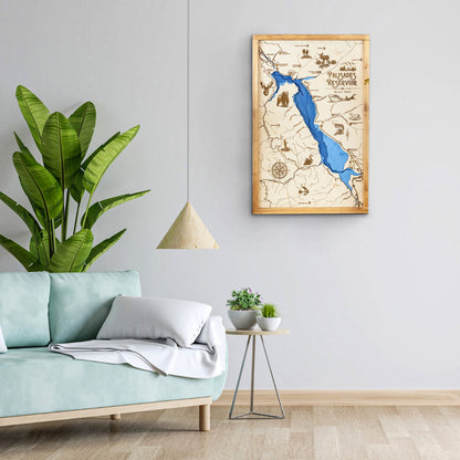 Palisades Reservoir Idaho Topo Map Sign |  Laser Engraved & Framed Wall Art