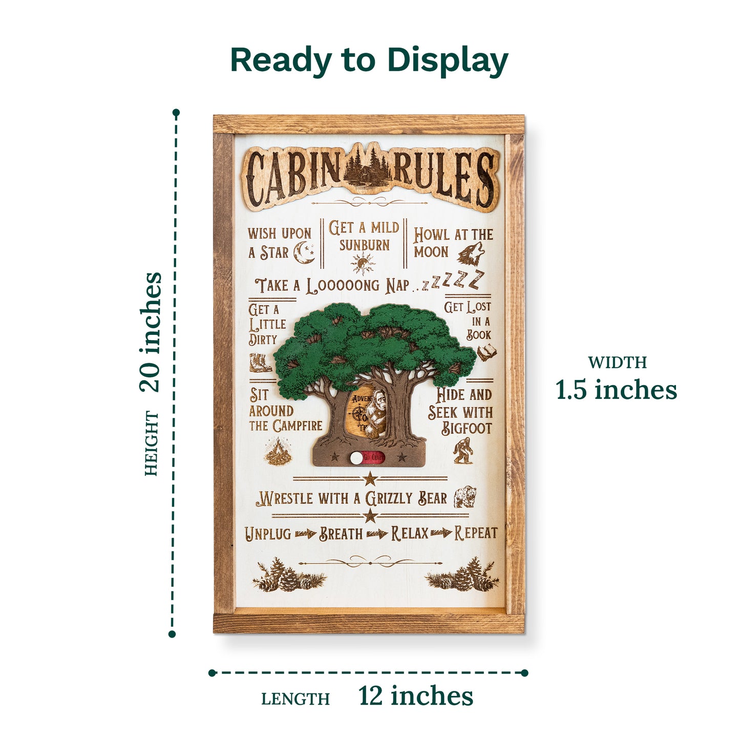 Cabin Rules | Framed Interactive Rustic Wooden Sign